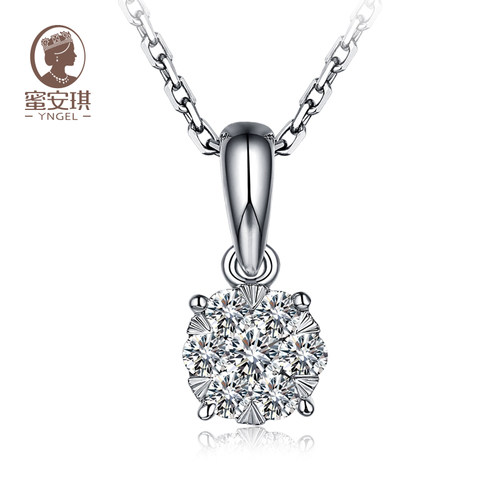 白金吊坠钻石项链新品