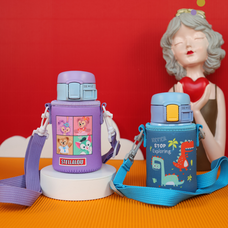 SM-SR24 保温杯杯套适用印象240毫升水杯保护套卡通斜跨杯袋