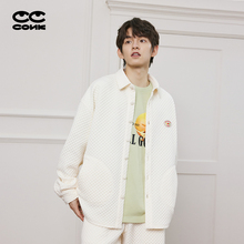 conklab趣味水果标格子夹棉肌理衬衫男春季国潮宽松休闲情侣外套