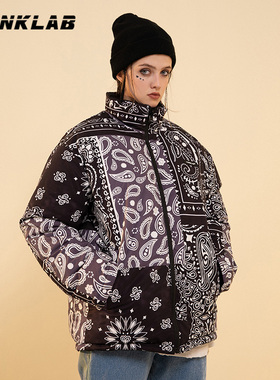 CONKLAB腰果花双面羽绒服男ins冬季国潮牌两面穿情侣高领保暖外套