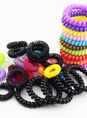 韩国大号电话圈发圈头绳电话线橡皮筋发饰盘发器小饰品发饰头饰黑