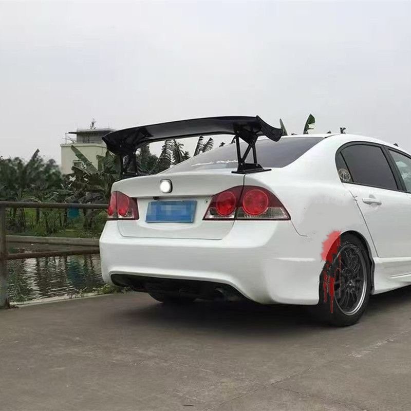 思域尾翼ABS烤漆打孔安装碳纤纹