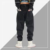 收脚牛仔裤 BHCB原创欧美潮流新款 男士 工装 宽松水洗束脚裤 胖子大码