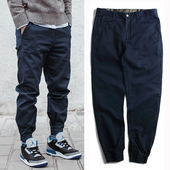 束脚裤 胖子大码 宽松运动哈伦小脚布裤 潮牌帆布工装 收脚休闲裤 男