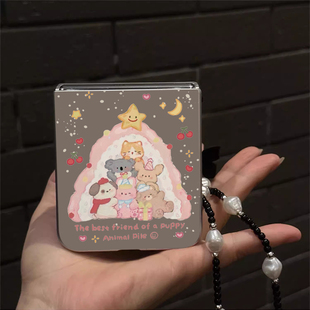 叠叠动物适用小米mix2手机壳三星Zflip7华为Pocket折叠荣耀OPPO PuraX保护套5 FindN3摩托罗拉razr60电镀新款