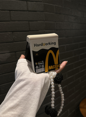 撞色黑色M记适用小米mix2手机壳三星Zflip7华为Pocket折叠荣耀OPPO FindN3摩托罗拉razr60手链PuraX保护套5