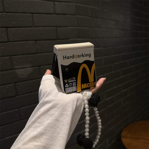 撞色黑色M记折叠屏手机壳