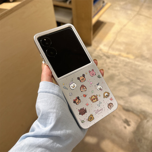 動物頭像適用小米mix2手機殼三星Zflip7華為Pocket折疊榮耀OPPO PuraX電鍍保護套5 FindN3摩托羅拉razr60新款