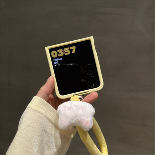 撞色芝士汉堡适用小米mix2手机壳三星Zflip7华为Pocket折叠荣耀OPPO FindN3摩托罗拉razr60手链PuraX保护套5