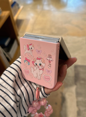 撞色白色小猫适用小米mix2手机壳三星Zflip7华为Pocket折叠荣耀OPPO FindN3摩托罗拉razr60新款PuraX保护套5