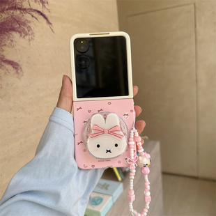 粉结小兔磁吸适用小米mix2手机壳三星Zflip7华为Pocket折叠荣耀OPPO PuraX保护套5 FindN3摩托罗拉razr60新款