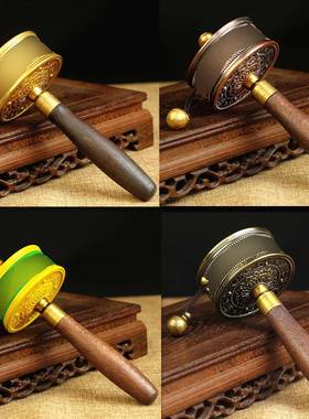 纯铜黄铜手摇超静音经典3万小号方便携带精致做工桌面摆件家用