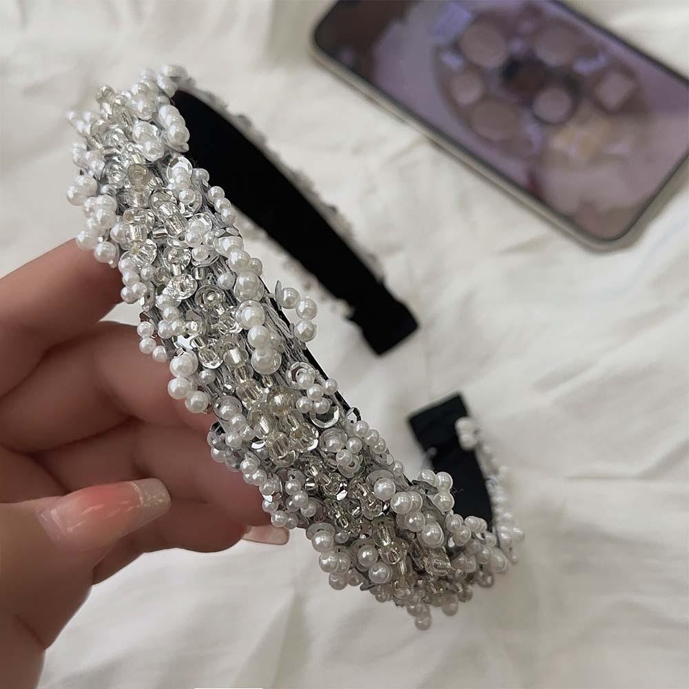 轻奢2025新款重工法式珍珠串珠发箍女小众设计气质高级感头箍发饰