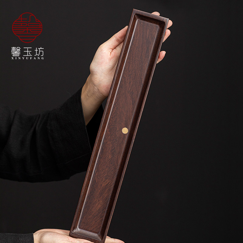 黑檀木茶杯架花梨木茶杯收纳架单层沥水晾杯架功夫茶配件实木杯托