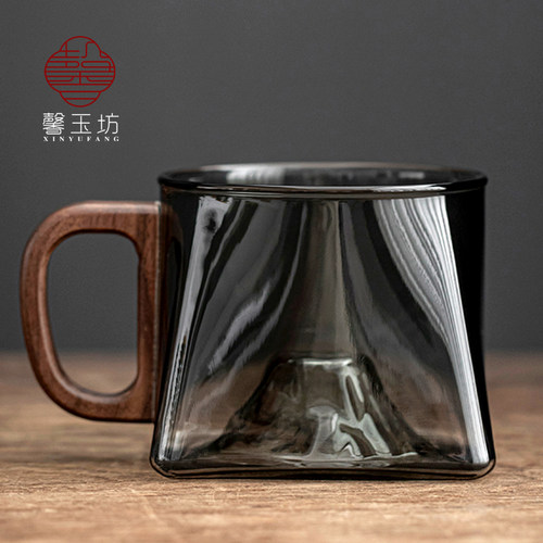 馨玉坊烟灰色富山方底水杯