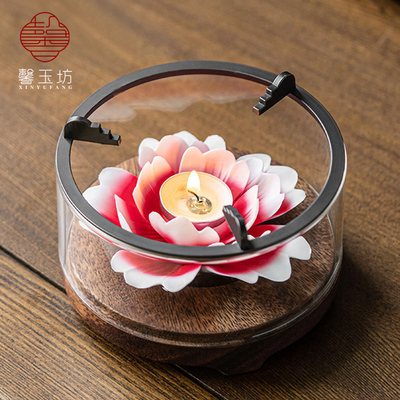 新款高颜值陶瓷花朵温茶炉蜡烛加热煮茶炉创意茶壶底座茶水保温器