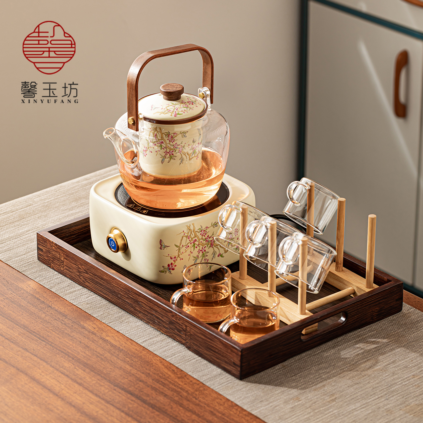 高颜值电陶炉加厚玻璃煮茶壶女士