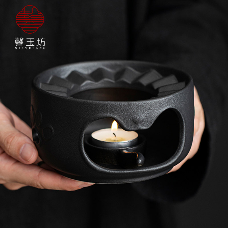 馨玉坊萌猫黑色陶瓷温茶炉茶水保温底座烤茶煮茶小火炉蜡烛加热,餐饮具,煮茶炉,淘宝优惠券,粉丝福利购,淘宝优惠卷