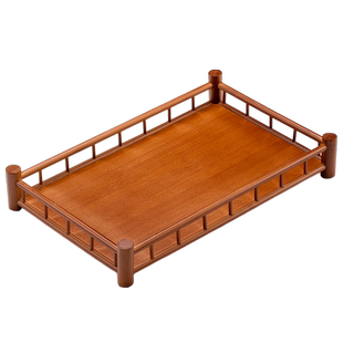 中式茶点盘高档茶具收纳架竹制托盘复古置物架长方形茶盘干泡茶台