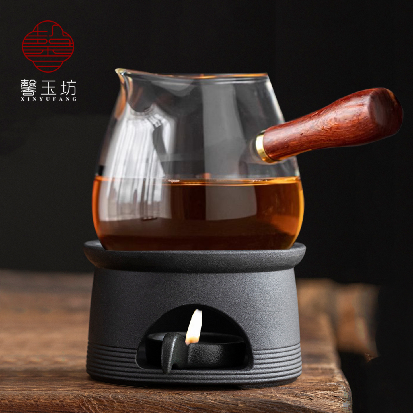中式蜡烛温茶炉茶水加热陶瓷底座