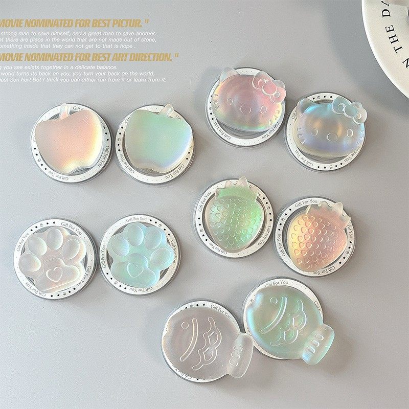 韩国ins风气囊支架磨砂镭射炫彩鲷鱼烧猫爪指环磁吸桌面看剧
