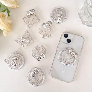 卡通叮当猫手机气囊支架磁吸背贴KT猫蝴蝶结立体领结高级感ins风