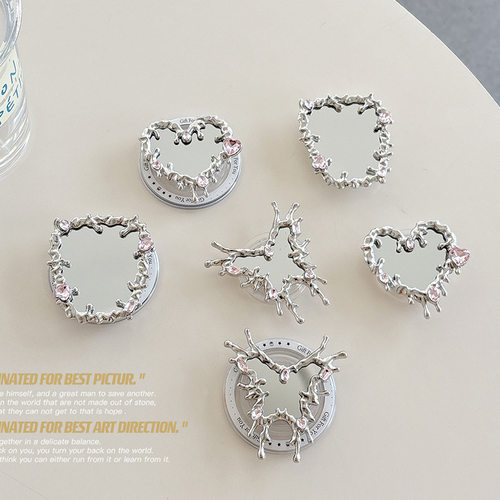 手机指环扣支架镜面水钻爱心蝴蝶