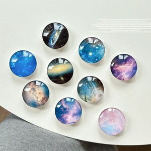 水晶玻璃星空手机气囊支架粘贴式桌面伸缩网红创意礼品批发折叠式