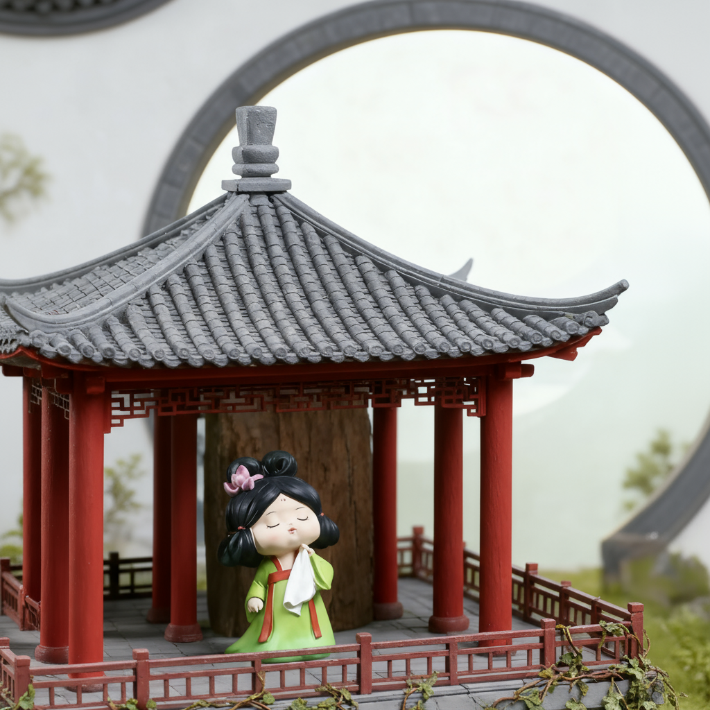 新中式民国风古风少女摆件