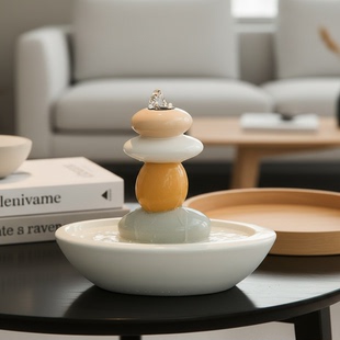 北欧风陶瓷叠石装饰摆件桌面家居百搭创意艺术摆设