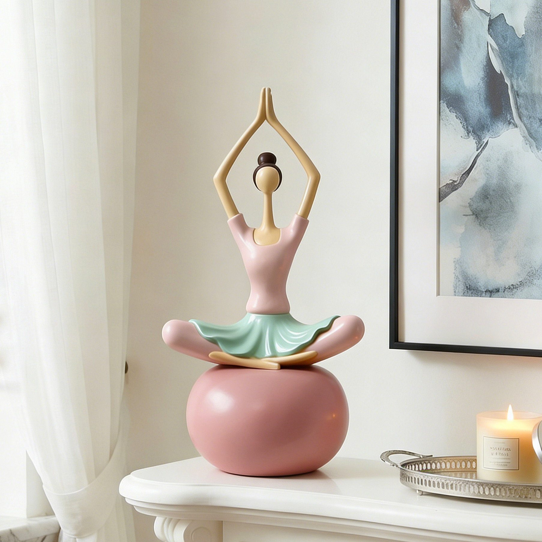 法式少女孩人物摆件客厅电视柜子酒柜瑜伽馆卧室斗柜高级感装饰品,家居饰品,装饰摆件,淘宝优惠券,粉丝福利购,淘宝优惠卷