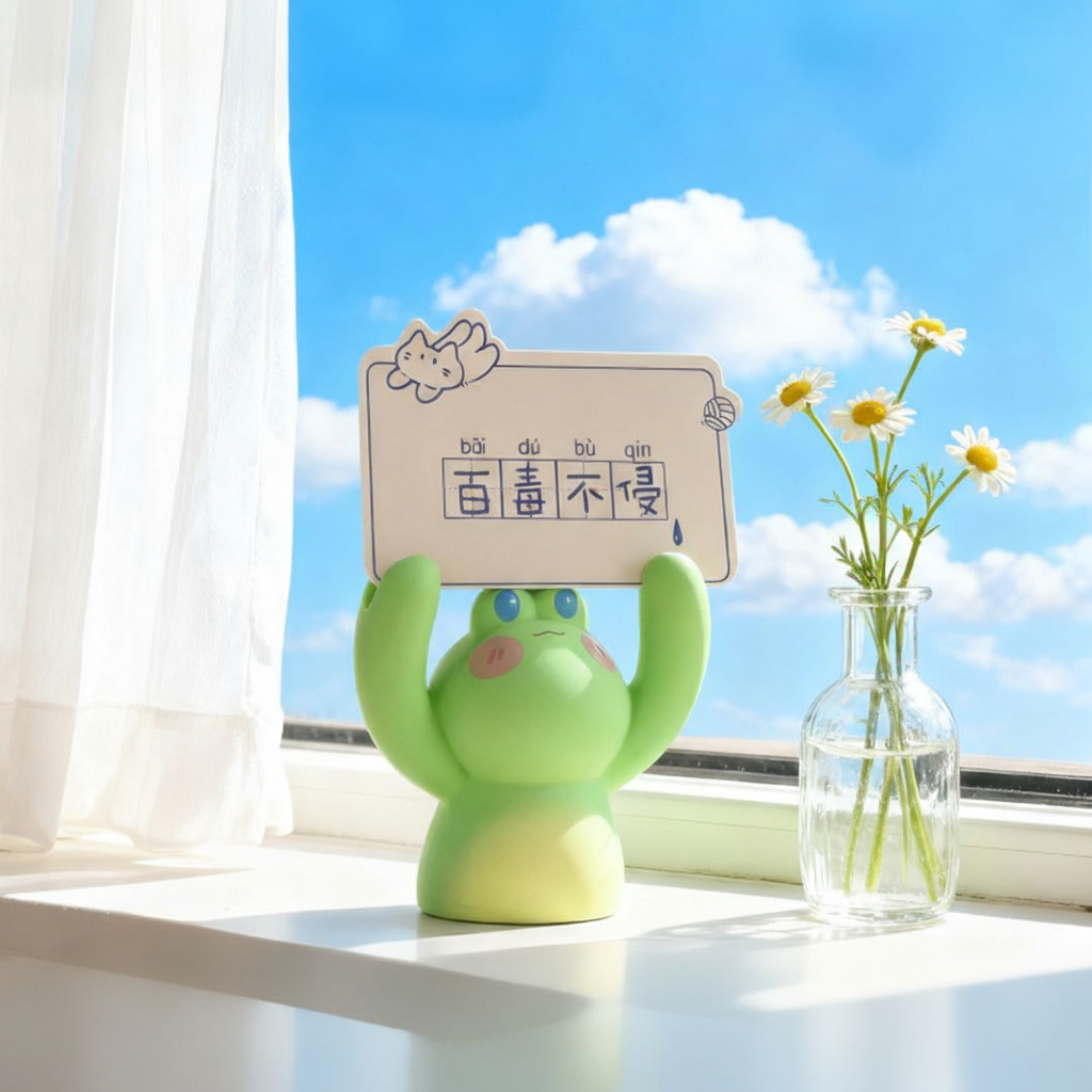 卡通风青蛙桌面摆件可爱创意