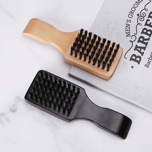 barber美式复古油头刷子扫碎发梳雕刻男士发廊专用实木专业美发工