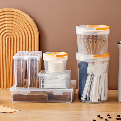 咖啡滤纸收纳盒防尘滤纸盒咖啡机过滤制片圆形粉碗滤纸储存整理盒