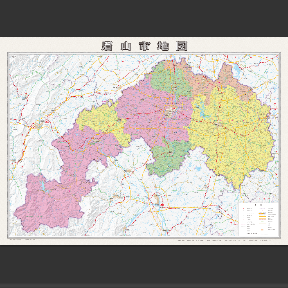 眉山市地图高清电子版行政区划矢量图市县街交通路线素材设计文件