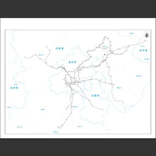 京津冀铁路地图电子版高清市县街道区域水系交通素材设计文件