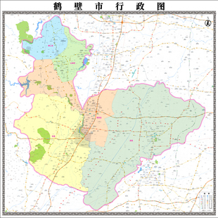 河南省鹤壁市地图电子版区划图高清市县街道交通路线素材设计文件