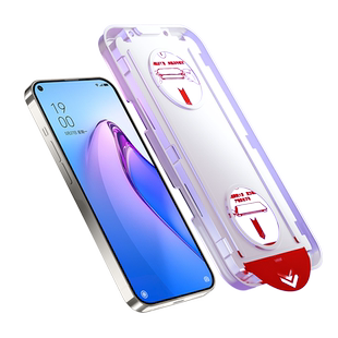 柠乐适用opporeno8Pro钢化膜reno8手机膜秒贴膜oppo7/6/4se无尘仓oppok9Pro全屏k9防窥膜a96防摔a95保护a74