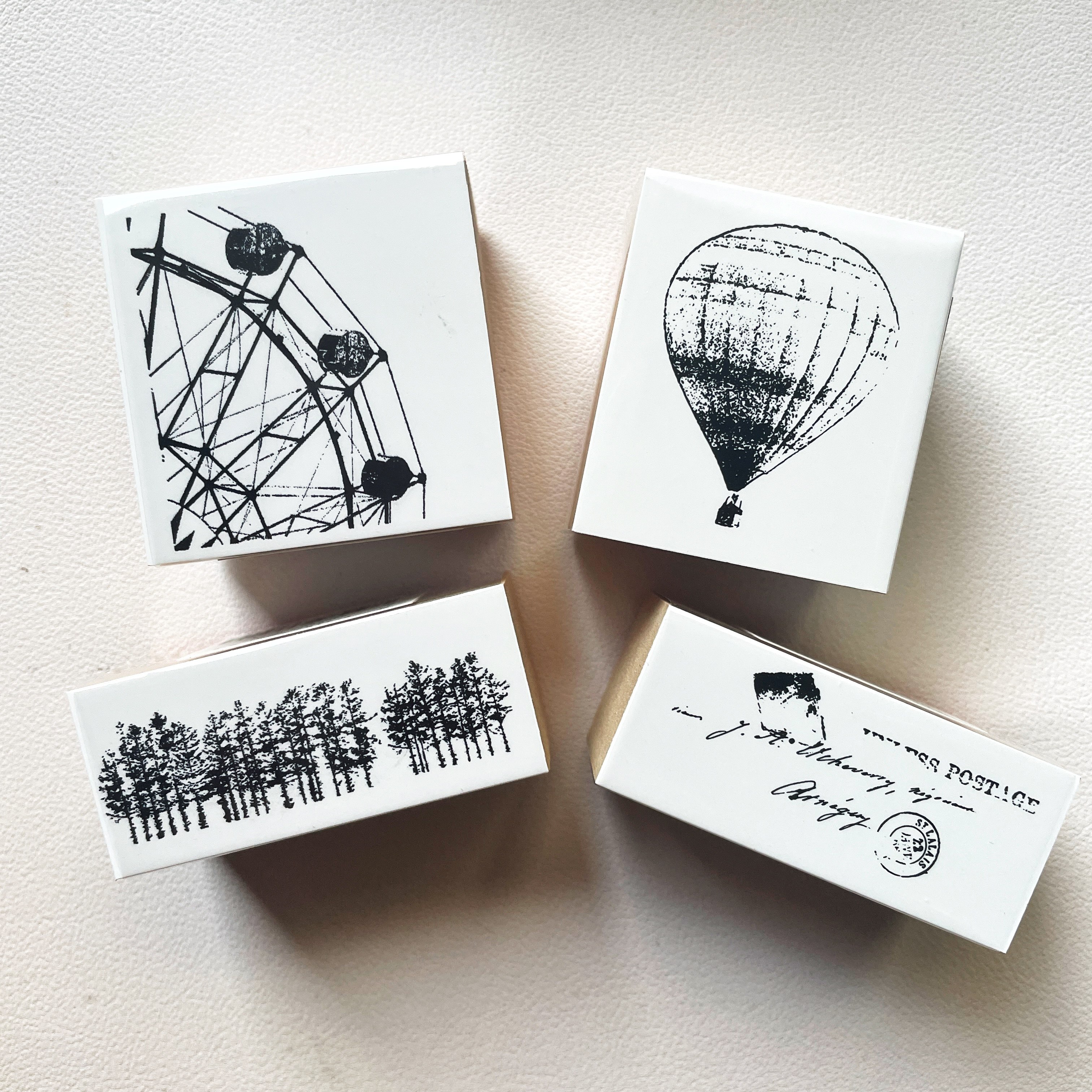 【现货】日本yohaku余白木质复古风印章热气球摩天轮森林手帐印章,文具电教/文化用品/商务用品,手帐印章,淘宝优惠券,粉丝福利购,淘宝优惠卷