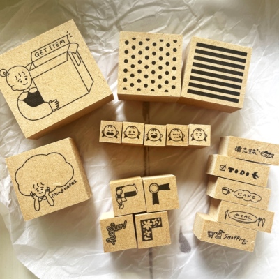 【现货】日本Stamp Marche木质印章合集 手帐日常生活咖啡花边