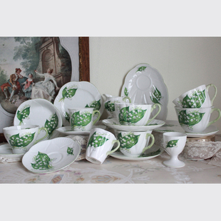 英国shelley铃兰系列 古董杯碟盘合辑 1960年代 BonheurAntique