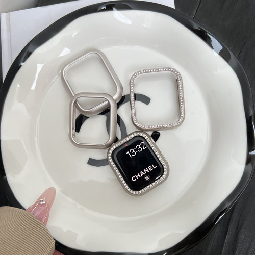 适用苹果表壳pc镶钻表壳高档款