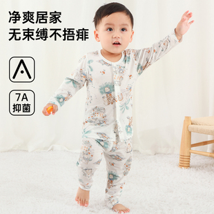 6月一3岁宝宝空调服两件套a类 分体套装 竹棉汗布婴儿衣服夏季 薄款
