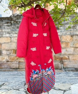 品牌折扣羽绒服 大厂尾货羽绒服 民族风羽绒服清仓 绣花羽绒服