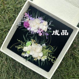 森系成品配对永生花戒指纯手工立体免做指环结婚订婚情侣花朵戒指