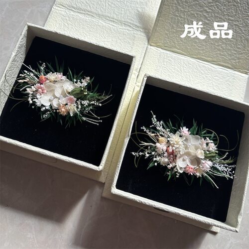 森系成品珍珠永生花戒指纯手工立体免做指环结婚订婚情侣花朵戒指