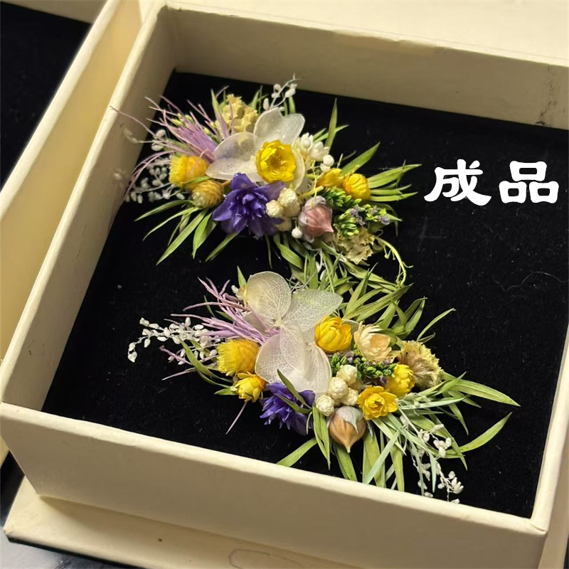 创意成品森系永生花戒指户外拍摄求婚订婚结婚对戒diy花朵戒指