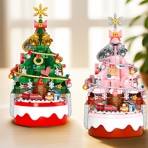【带灯光可旋转】豪华圣诞树积木