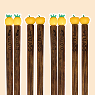 玉米鸡翅木儿童筷子练习筷家用卡通可爱小孩实木短快子无漆木质筷