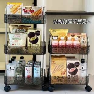 家用透明小推车置物架宿舍零食多层可移动收纳架厨房浴室储物架子